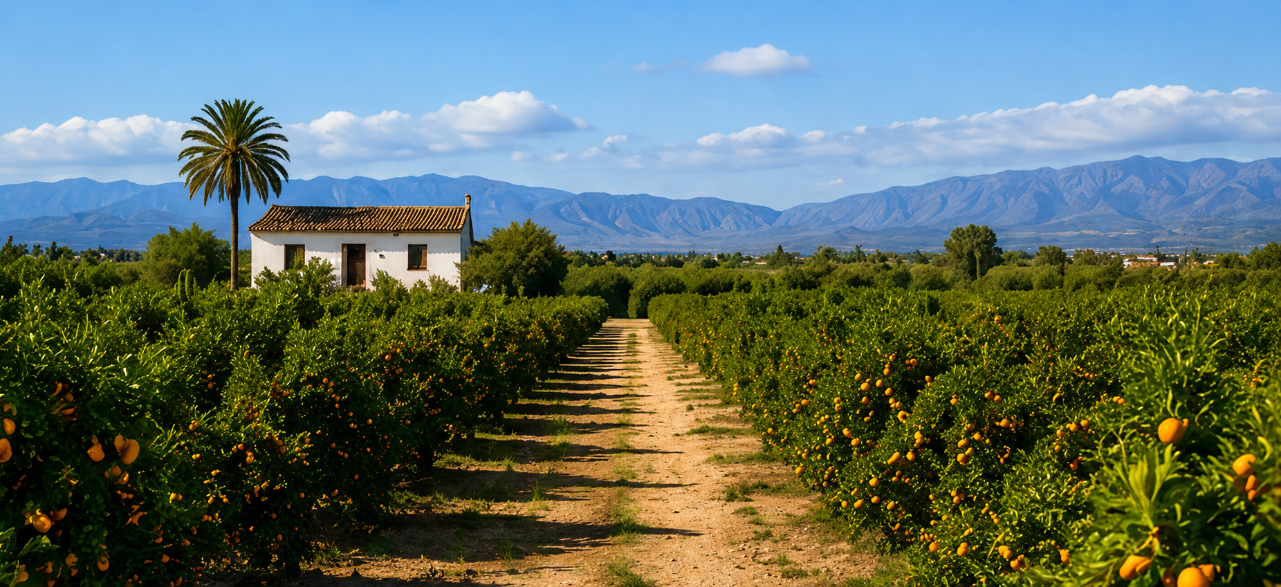 Campo de naranjos en Valencia